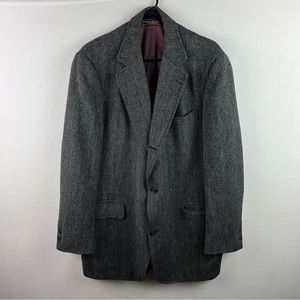 Brooks Brothers Mens Suit Jacket 42 Dark Gray Wool Striped Formal Made In USA